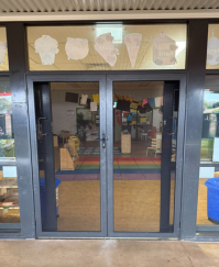 Entrance doors at the Tom Price daycare centre